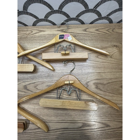 Lot Of 4 Vintage 18" Wood Suit Coat Blazer Trouser Pant Hanger Presswell - Picture 2 of 8